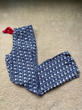 Vineyard Vines Women Christmas Whale Snowflake Flannel Pajama Pants - XXS - EUC